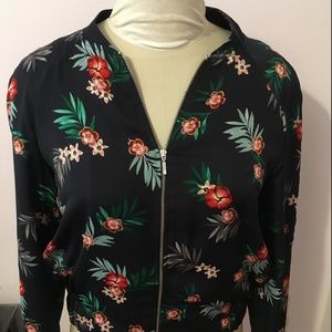 M&S Limited Edition Floral Bomber Retro Zip Jacket